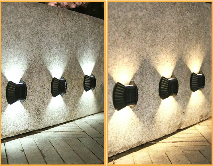 Moonval Solar Wall Lights, 4-Pack Waterproof Up & Down LED Outdoor Fence Lights
