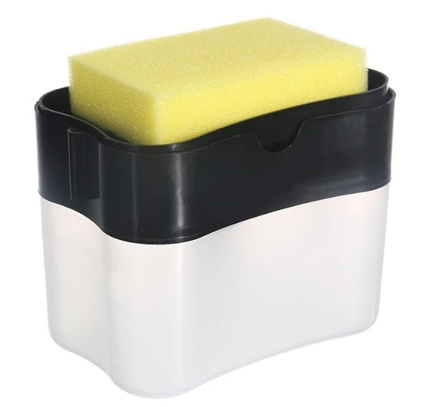 Moonval Soap Dispenser with Sponge Holder, 2-in-1 Kitchen Sink Soap Pump Organizer
