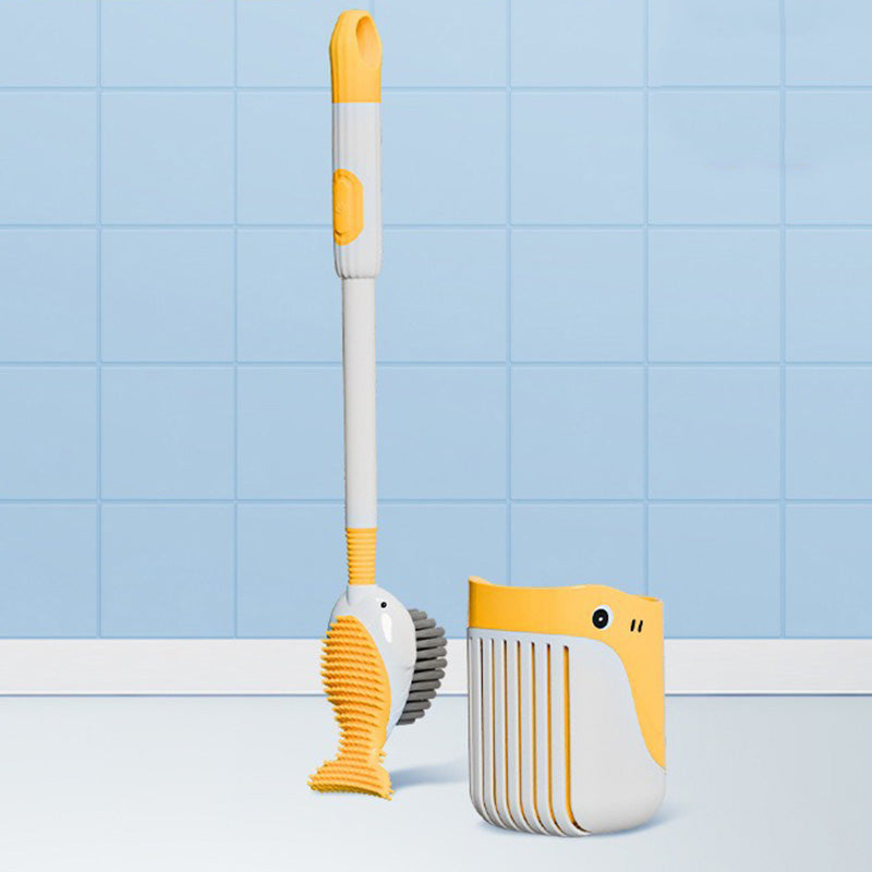 Moonval Wall-Mounted Toilet Brush Set, Suction Cup Bathroom Cleaning Brush with Holder