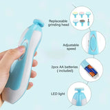 Moonval LED Baby Nail Trimmer Set, Electric Nail File Kit with Safe Grooming Attachments for Infants & Kids