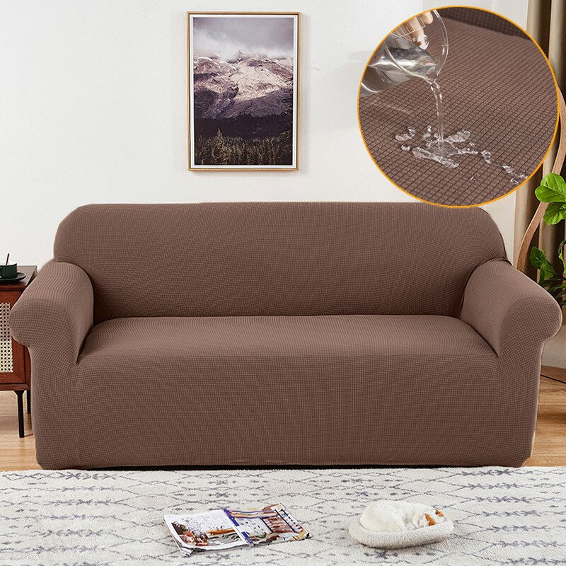 Moonval Waterproof Stretch Sofa Cover, Universal Textured Couch Protector, Cotton Blend