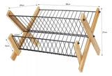 Moonval Foldable Dish Drying Rack, Collapsible Kitchen Dish Drainer for Plates, Bowls & Utensils