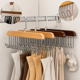 Moonval 8-Hook Clothes Hanger, Space-Saving Multi-Hook Closet Organizer for Shirts & Jackets