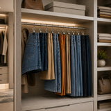 Moonval Clip Clothes Hangers, Space-Saving Adjustable Hangers for Pants, Skirts & Shorts