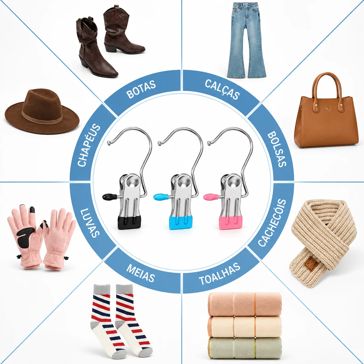 Moonval Clip Clothes Hangers, Space-Saving Adjustable Hangers for Pants, Skirts & Shorts