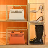 Moonval Handbag & Shoe Storage Box, Foldable Organizer Case for Closet & Wardrobe