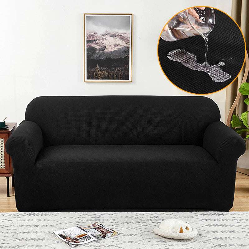 Moonval Waterproof Stretch Sofa Cover, Universal Textured Couch Protector, Cotton Blend