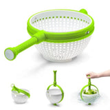 Moonval Salad Spinner, Manual Vegetable Washer & Dryer for Lettuce, Fruits & Fresh Produce