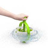Moonval Salad Spinner, Manual Vegetable Washer & Dryer for Lettuce, Fruits & Fresh Produce