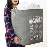 Moonval Washday Laundry Basket, Foldable Clothes Hamper with Handles for Laundry & Home Storage