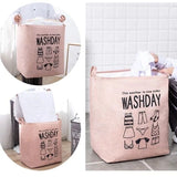 Moonval Washday Laundry Basket, Foldable Clothes Hamper with Handles for Laundry & Home Storage