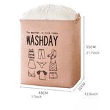 Moonval Washday Laundry Basket, Foldable Clothes Hamper with Handles for Laundry & Home Storage