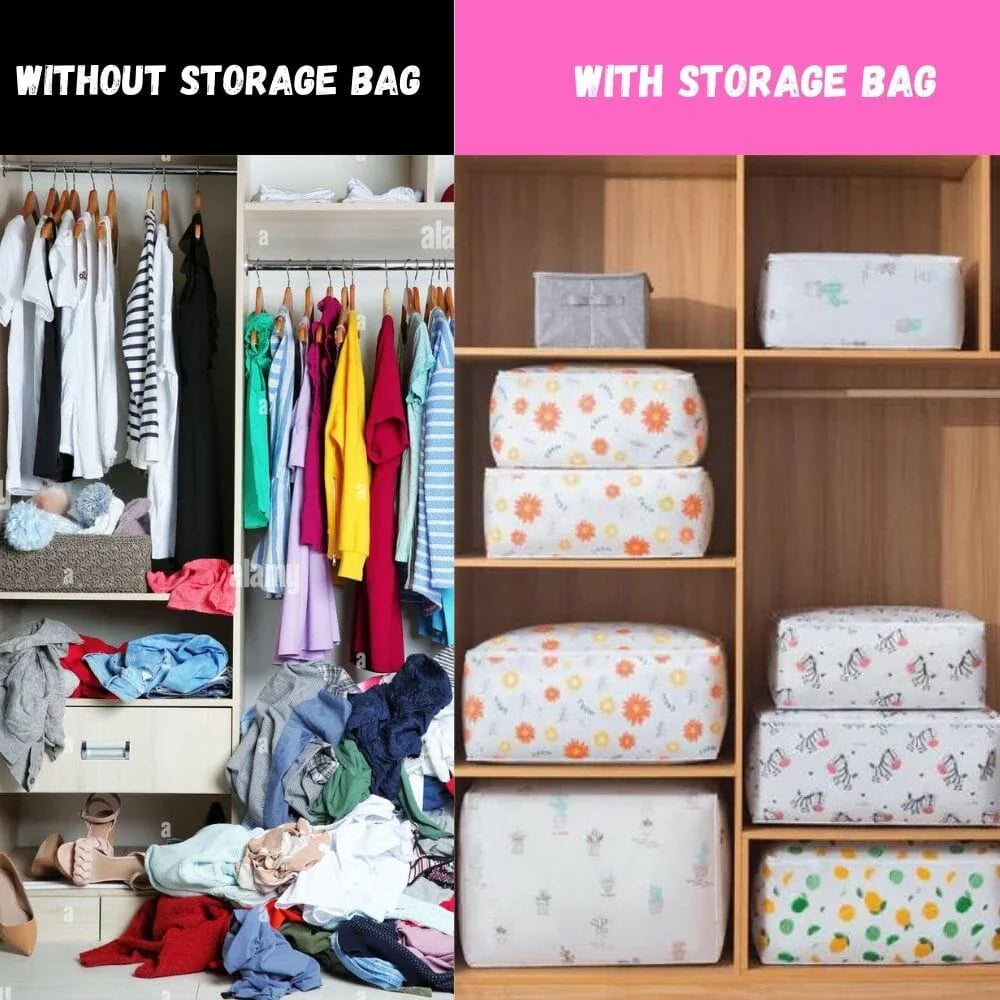 Moonval Large Dustproof Storage Bag, Foldable Blanket and Clothes Organizer with Zipper