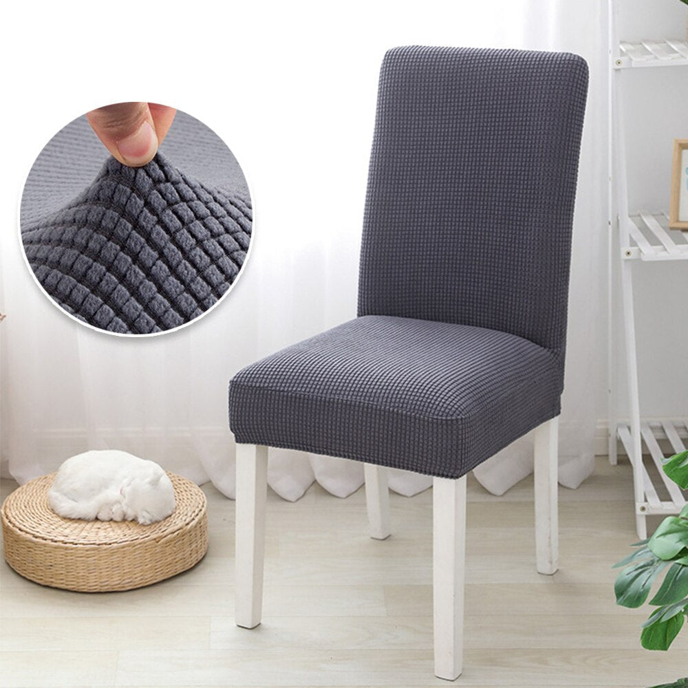 Moonval Stretch Chair Covers, 6-Pack Waterproof Textured Dining Chair Slipcovers Universal Fit