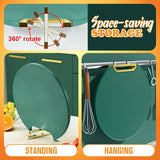 Moonval Double-Sided Chopping Board, Stand-Up Antibacterial Cutting Board for Kitchen Food Prep