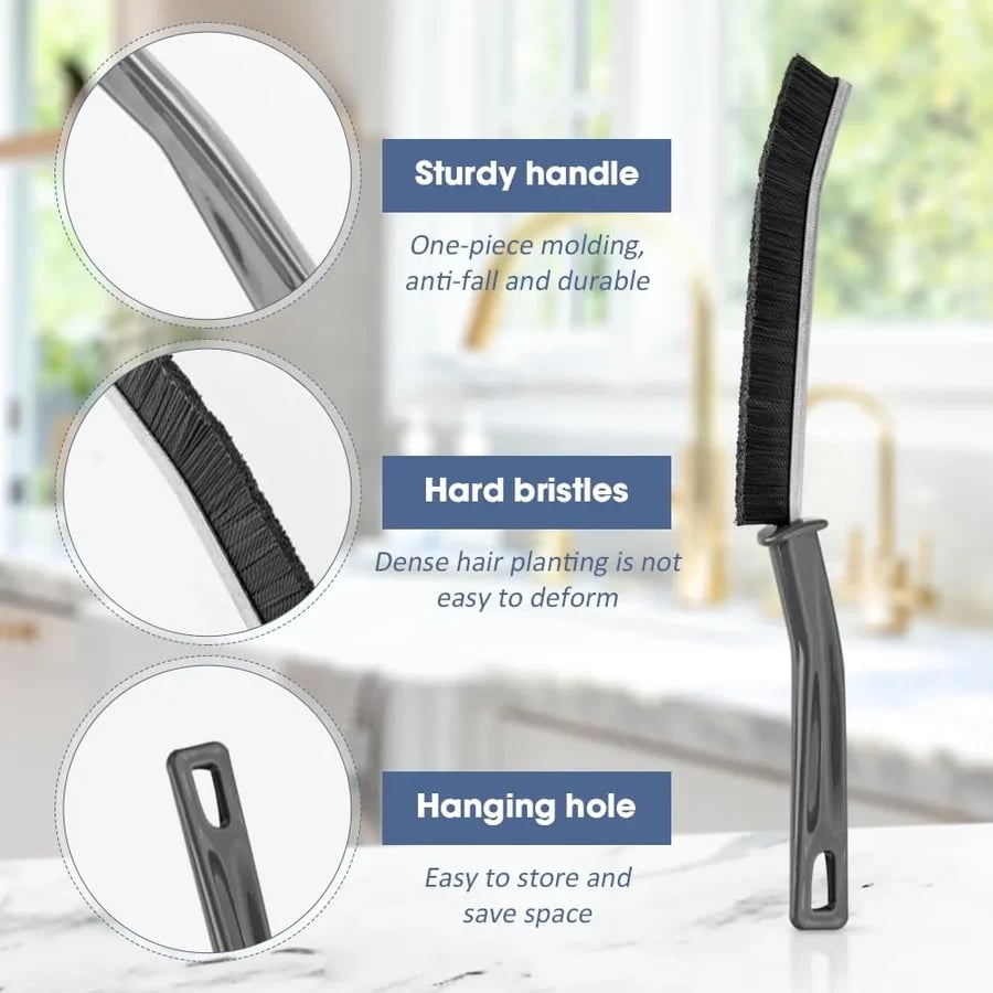 Moonval Gap Cleaning Brush, Hard Bristle Crevice Scrub Brush for Kitchen & Bathroom