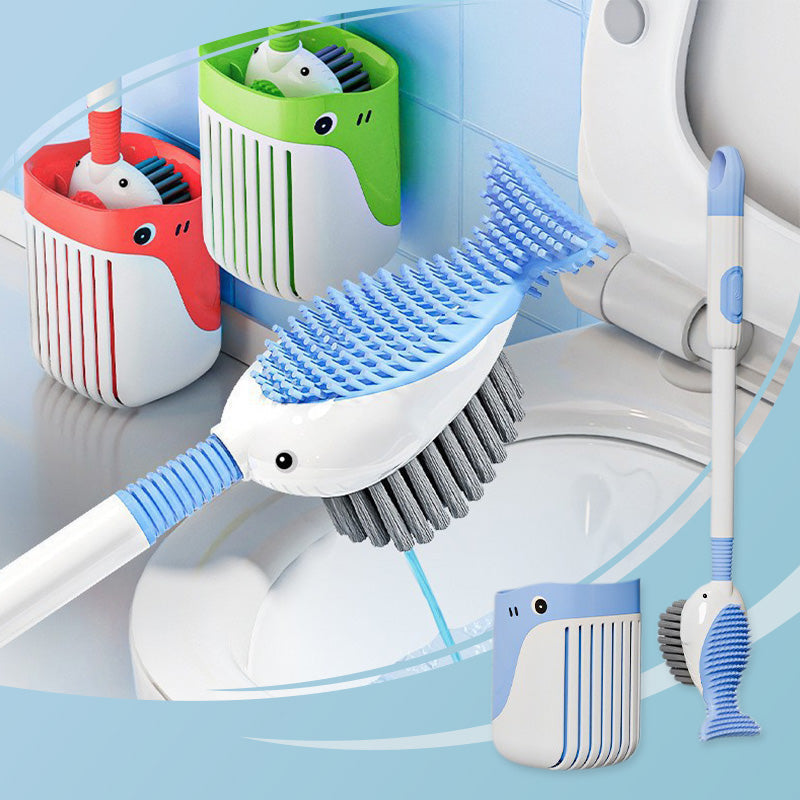 Moonval Wall-Mounted Toilet Brush Set, Suction Cup Bathroom Cleaning Brush with Holder