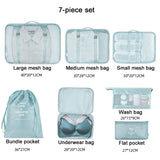 Moonval 7-in-1 Foldable Travel Organizer Set, Packing Cubes & Toiletry Bags for Luggage Storage