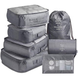 Moonval 7-in-1 Foldable Travel Organizer Set, Packing Cubes & Toiletry Bags for Luggage Storage