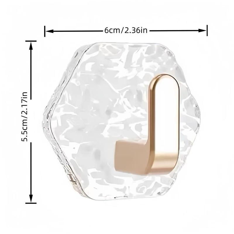 Moonval Adhesive Wall Hooks, 5-Pack Heavy-Duty Waterproof Self-Adhesive Hooks for Home