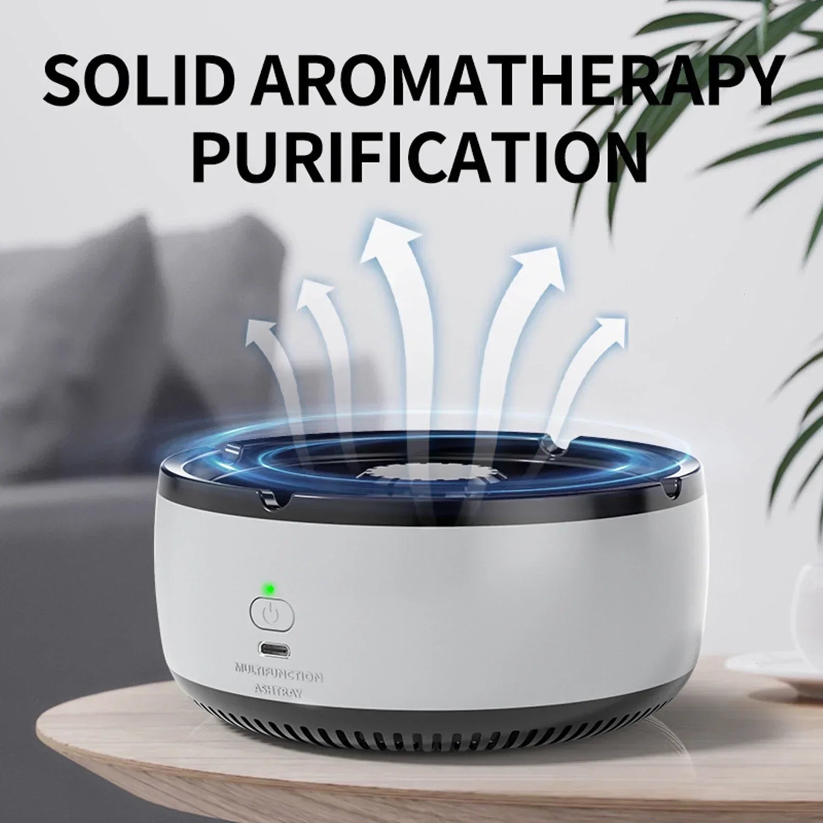 Moonval Portable Smoke Air Purifier, Rechargeable Desktop Smoke Extractor for Home, Office & Travel