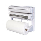 Moonval 3-in-1 Kitchen Wrap Dispenser, Foil, Cling Film & Paper Towel Holder with Cutter