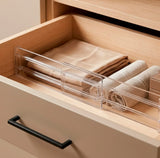 Moonval Adjustable Drawer Dividers, Expandable Closet & Dresser Organizers for Kitchen & Bedroom