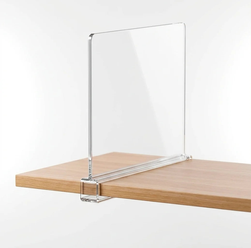 Moonval Acrylic Shelf Dividers, Clear Closet Shelf Organizers for Clothes, Bags & Linens