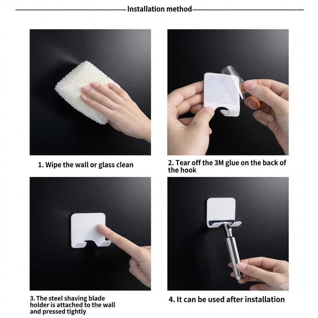 Moonval Wall-Mounted Phone Holder, Self-Adhesive Charger and Accessory Organizer