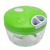 Moonval Manual Food Chopper, Pull Cord Vegetable & Herb Cutter with Stainless Steel Blades