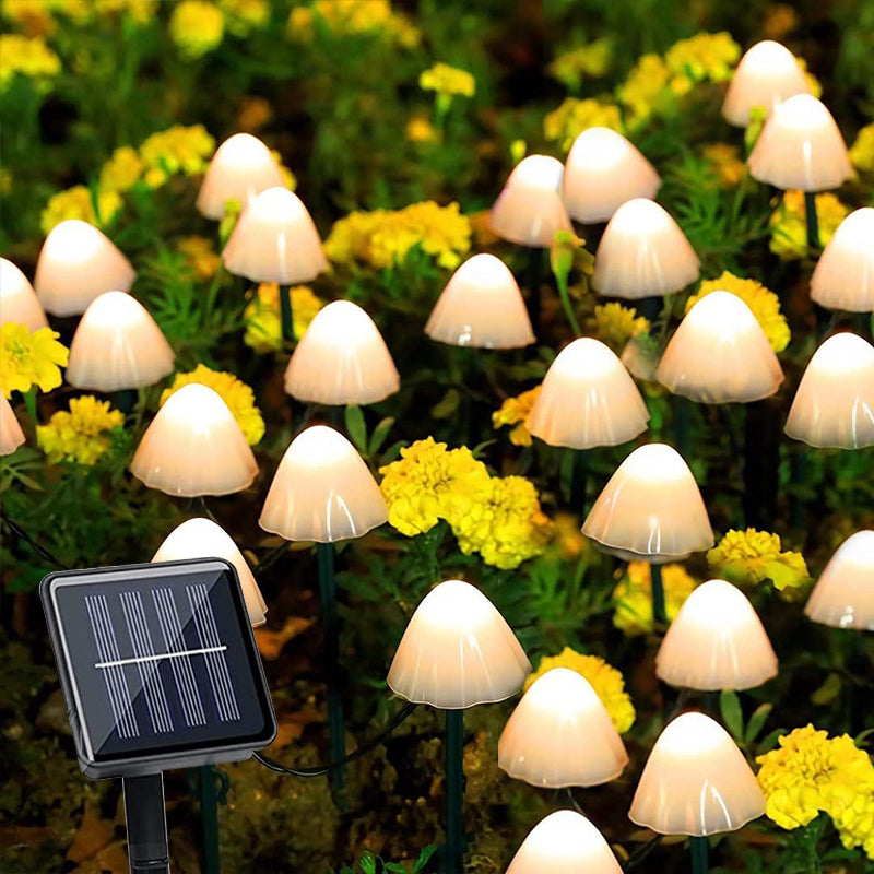 Moonval 30 LED Solar Mushroom Lights, Waterproof Garden Path & Landscape Decoration