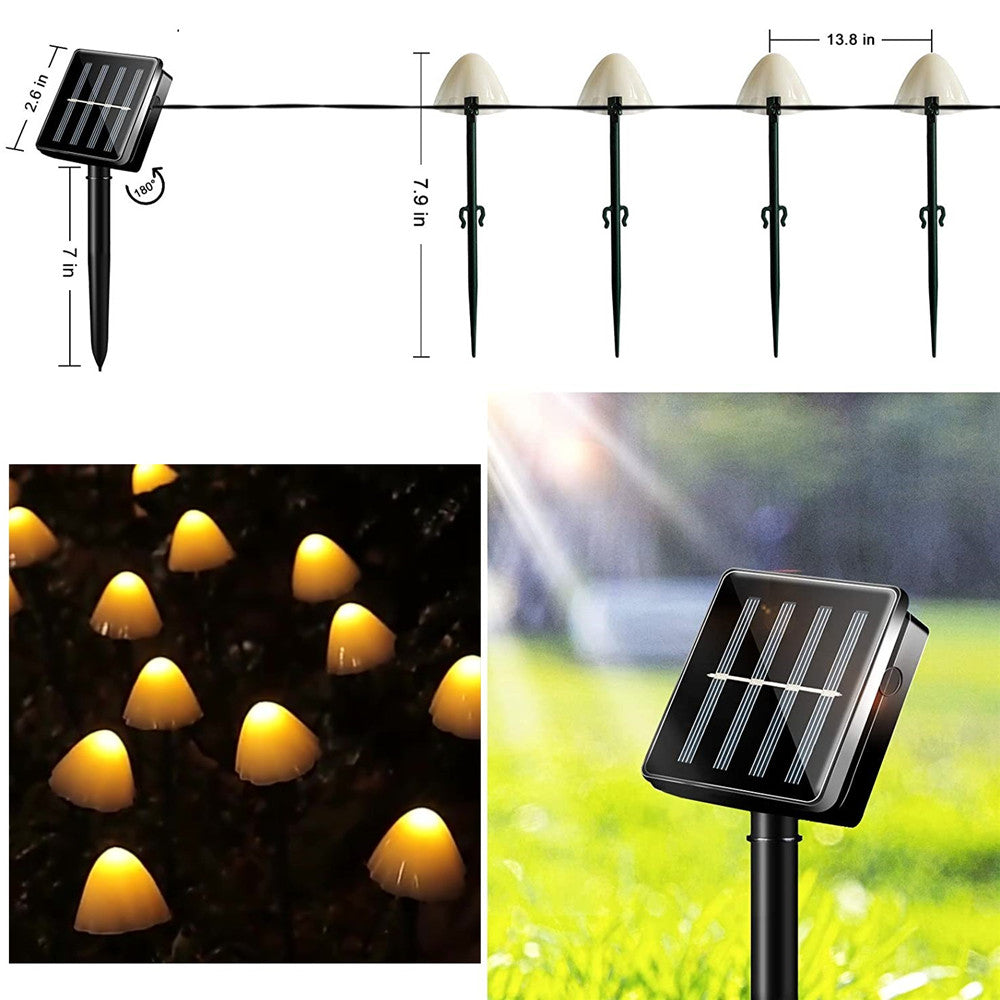 Moonval 30 LED Solar Mushroom Lights, Waterproof Garden Path & Landscape Decoration