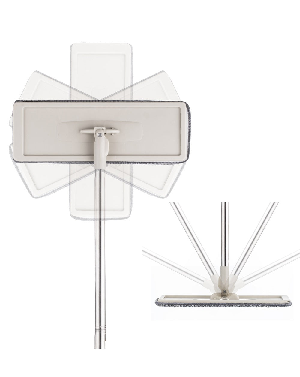 Moonval Flat Mop & Bucket Set, Foldable Self-Cleaning Floor Mop with Compact Wash Bucket