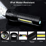 Moonval 2-in-1 LED Flashlight, High-Brightness Zoomable Torch with Adjustable Focus for Outdoor & Emergency Use