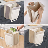 Moonval Collapsible Hanging Trash Can, Foldable Kitchen Cabinet Waste Bin for Food Scraps & Recycling
