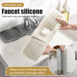 Moonval Silicone Faucet Splash Guard, 5° Self-Draining Sink Mat with Adjustable Opening