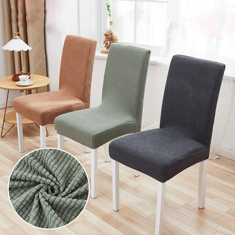 Moonval Stretch Chair Covers, 6-Pack Waterproof Textured Dining Chair Slipcovers Universal Fit