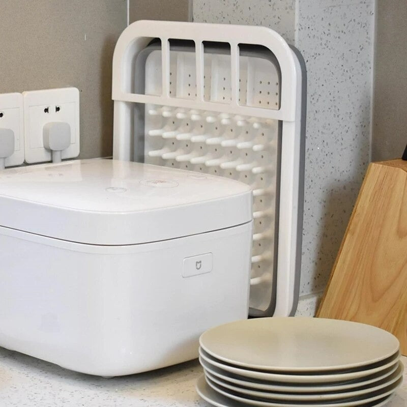 Moonval Collapsible Dish Drying Rack, Premium Silicone Foldable Drainer for Kitchen Counter & Sink