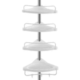 Moonval Telescopic Corner Shower Caddy, 4-Tier Adjustable Bathroom Storage Rack