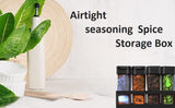 Moonval Masala Storage Box, 8-Piece Airtight Spice Container Set with Organizer Rack
