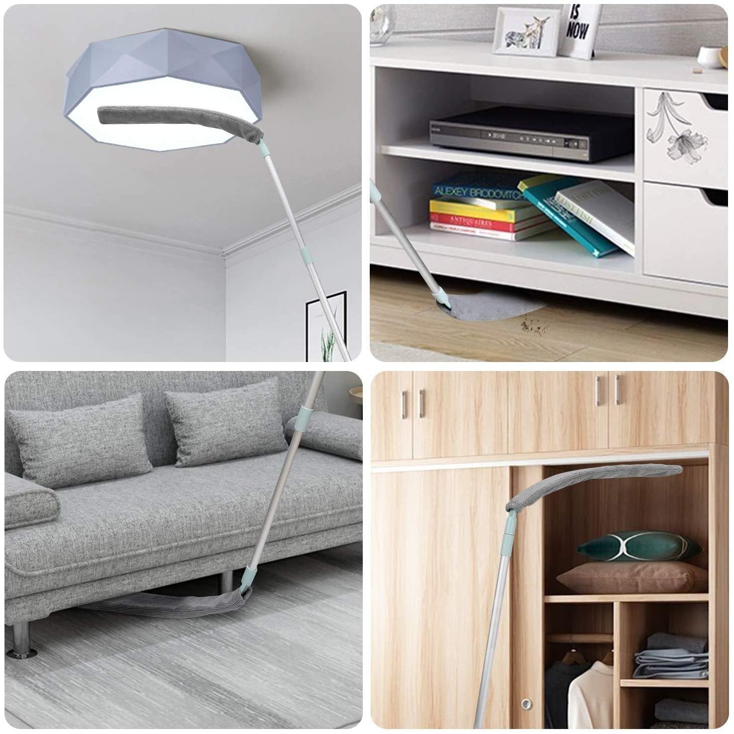 Moonval Retractable Gap Dust Cleaner, Extendable Microfiber Duster for Under Furniture & Tight Spaces
