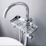 Moonval Sink Faucet Storage Rack, Hanging Sponge Holder Organizer for Kitchen Sink & Bathroom Faucet