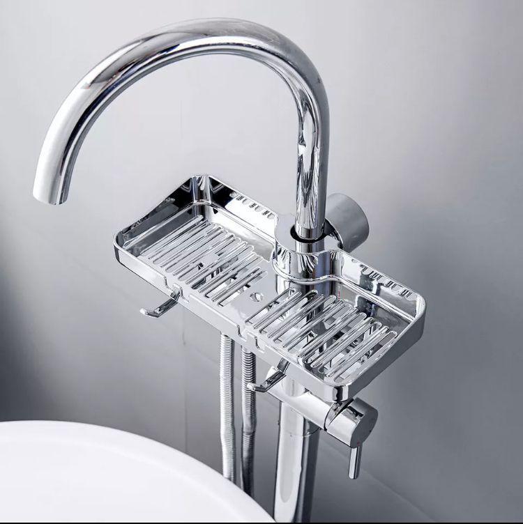 Moonval Sink Faucet Storage Rack, Hanging Sponge Holder Organizer for Kitchen Sink & Bathroom Faucet