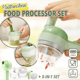Moonval 5-in-1 Cordless Food Processor, USB-C Electric Chopper, Mincer & Cleaning Brush