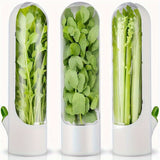 Moonval Produce Storage Container, Fresh-Keeping Organizer for Vegetables & Leafy Greens