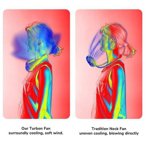 Moonval Portable Neck Fan, USB Rechargeable Hands-Free Bladeless Personal Cooling Fan