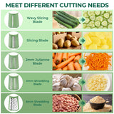 Moonval 5-in-1 Food Chopper, Multifunction Vegetable Cutter & Kitchen Slicer Set