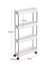 Moonval 4-Tier Slim Rolling Storage Cart, Narrow Space Organizer with Wheels