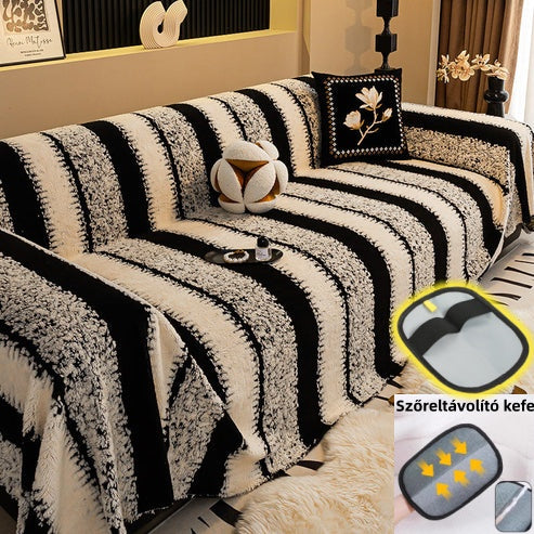 Moonval Sofa Cover, Soft Velvet Non-Slip Furniture Protector for Couches & Loveseats