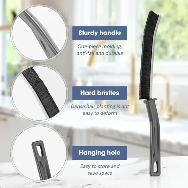 Moonval Hard-Bristle Gap Cleaning Brushes, Narrow Crevice Scrubbers with Hooks